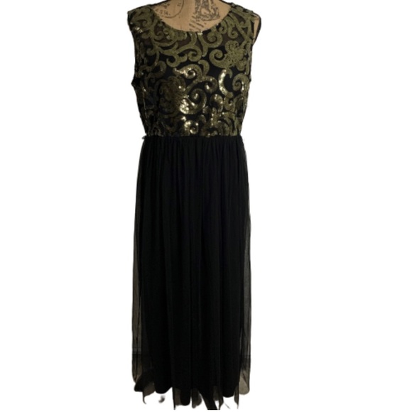 candalite dress black and gold